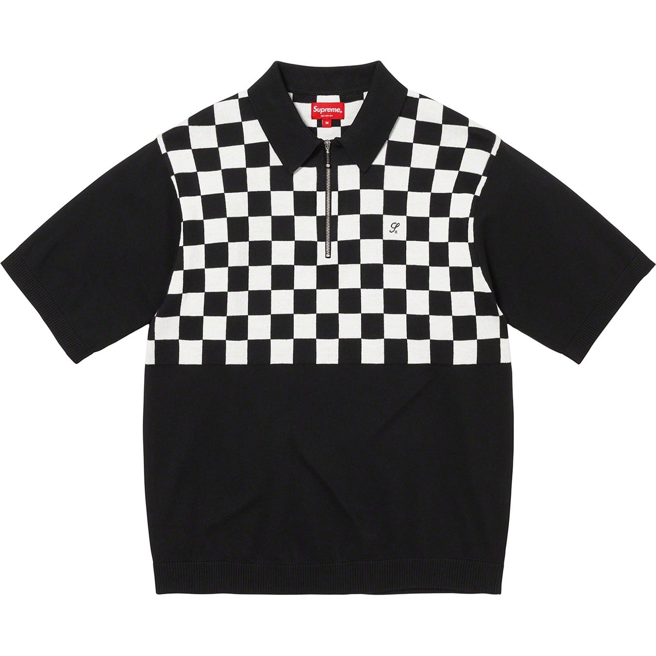 Checkerboard Zip Polo view 4